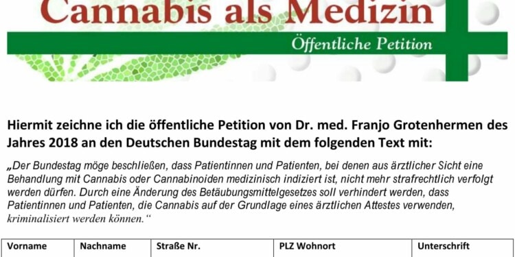 Cannabis-Petition 2018 an den Bundestag